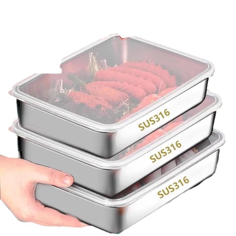Warm square storage box stainless steel, mini box, container, lunch box 5