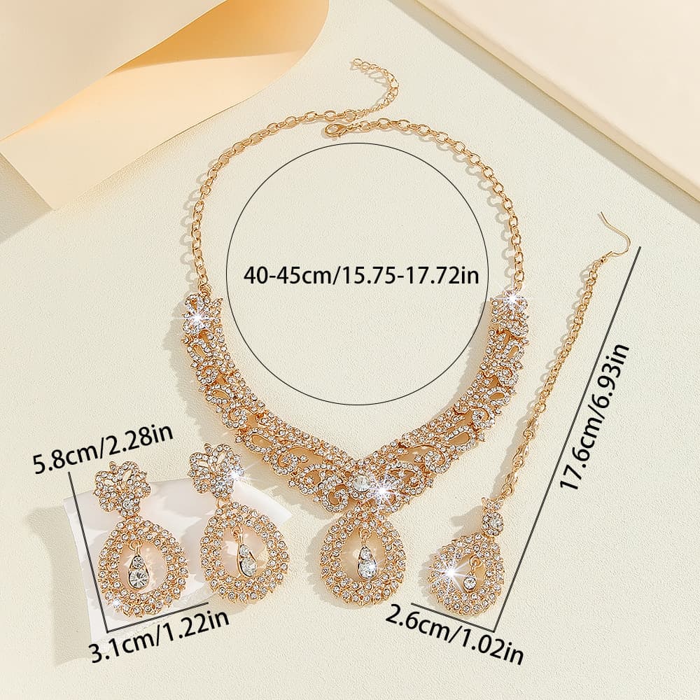 (Cross-border trading), metal jewelry for bride, necklace, chain, set, India 3
