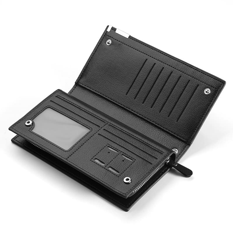 Anti-magnetic long wallet with zipper, card holder, anti-theft 3