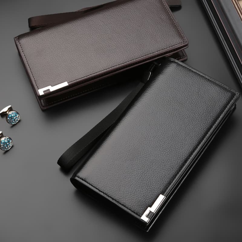 Anti-magnetic long wallet with zipper, card holder, anti-theft