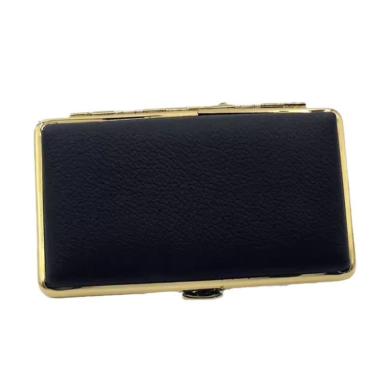 Men's ultra thin double-sided cigarette case stainless steel, genuine leather, 20 pieces, material, Birthday gift 5