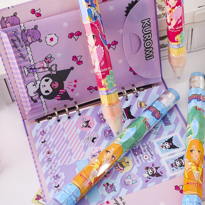 Cartoon cute pencil, eraser for students 4