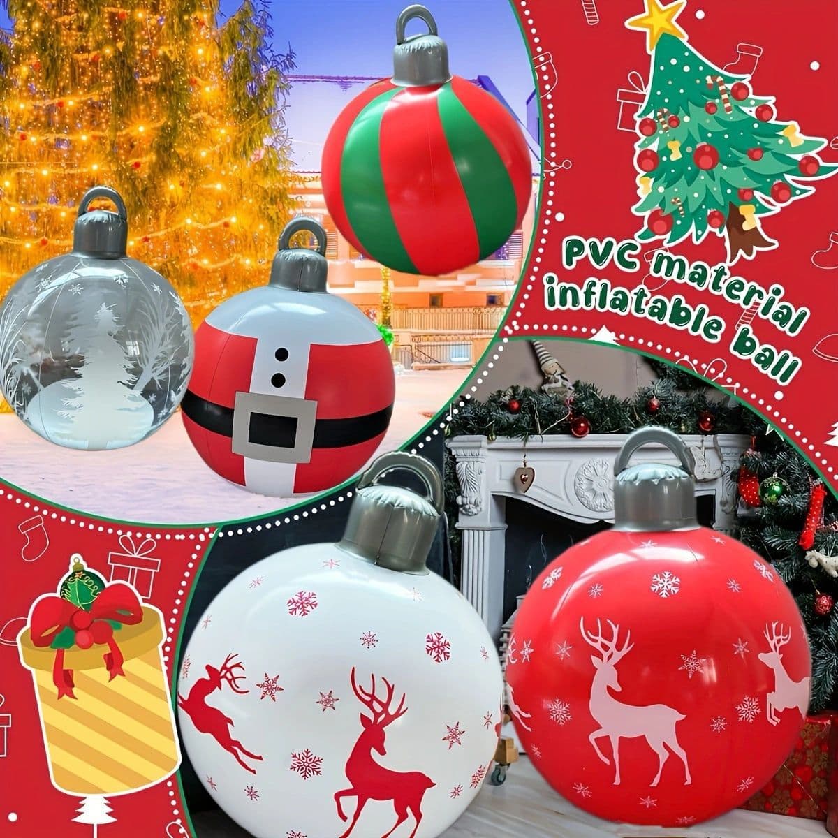 Plastic inflatable Christmas atmospheric ecological balloon PVC, new collection, increased thickness 1