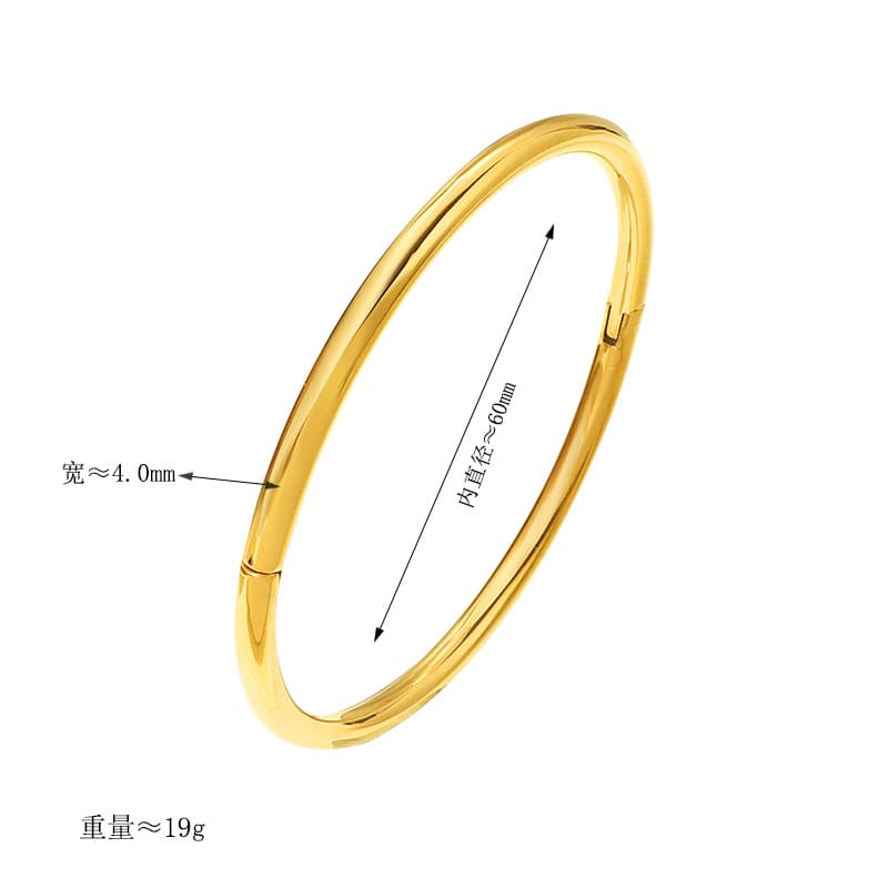 (Wholesale), glossy gold bracelet stainless steel, hairpins, simple and elegant design, 750 sample gold 4