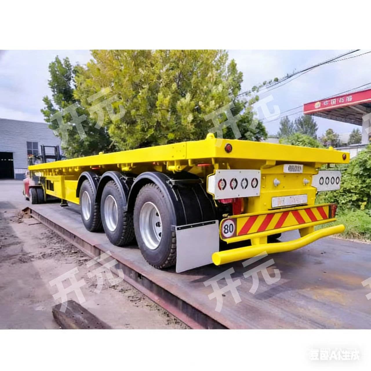 Cross-border export flatbed tractor semi-trailer trailer container transport trailer 3-axle 4-axle export to Africa 2