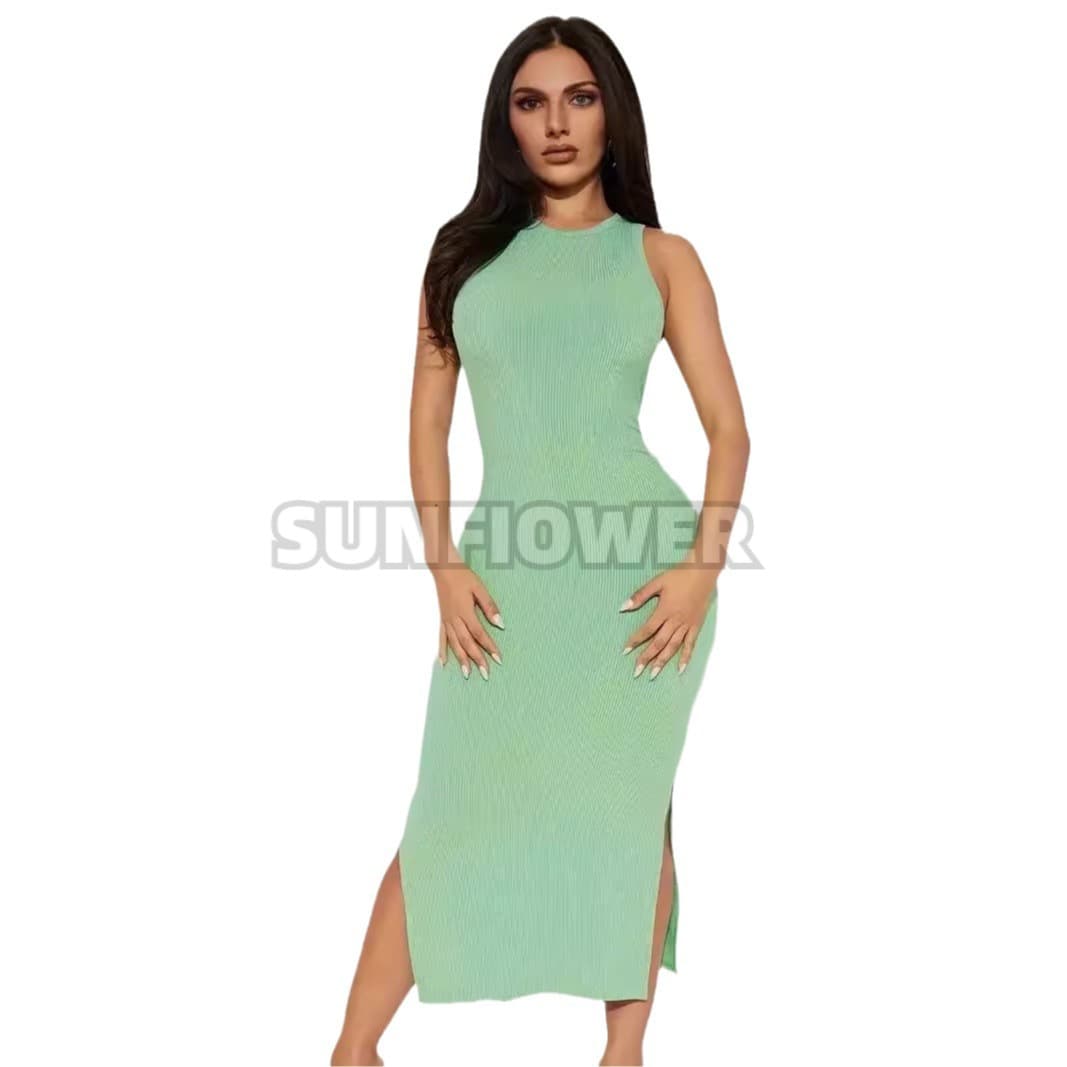 (Cross-border trading), elastic comfortable dress with sleeves sleevless, sports summer long skirt, European style 5