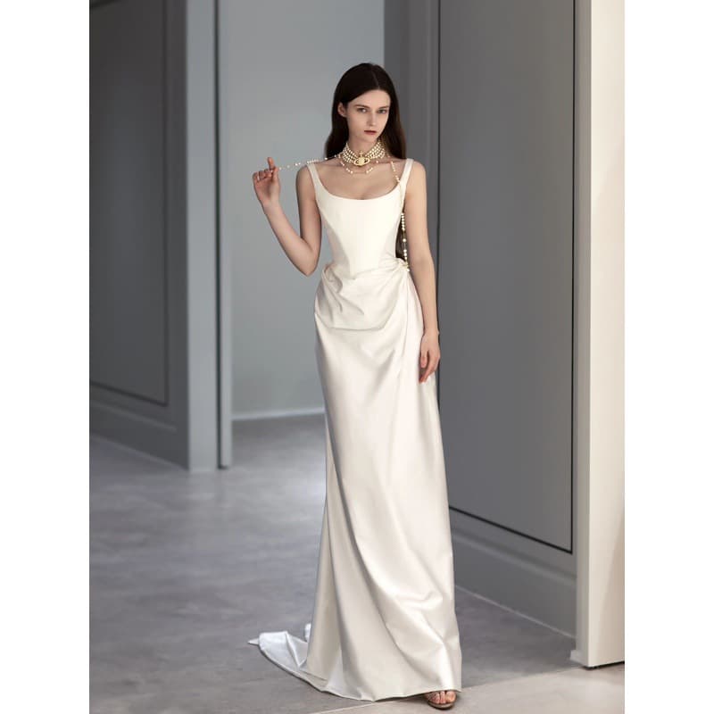 Saton light wedding banquet dress ALICE, the same delivery Zhao Lusi "Queen Mother" high -end bride 2