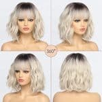 Colored Wigs with Bangs Wavy Hair for Women