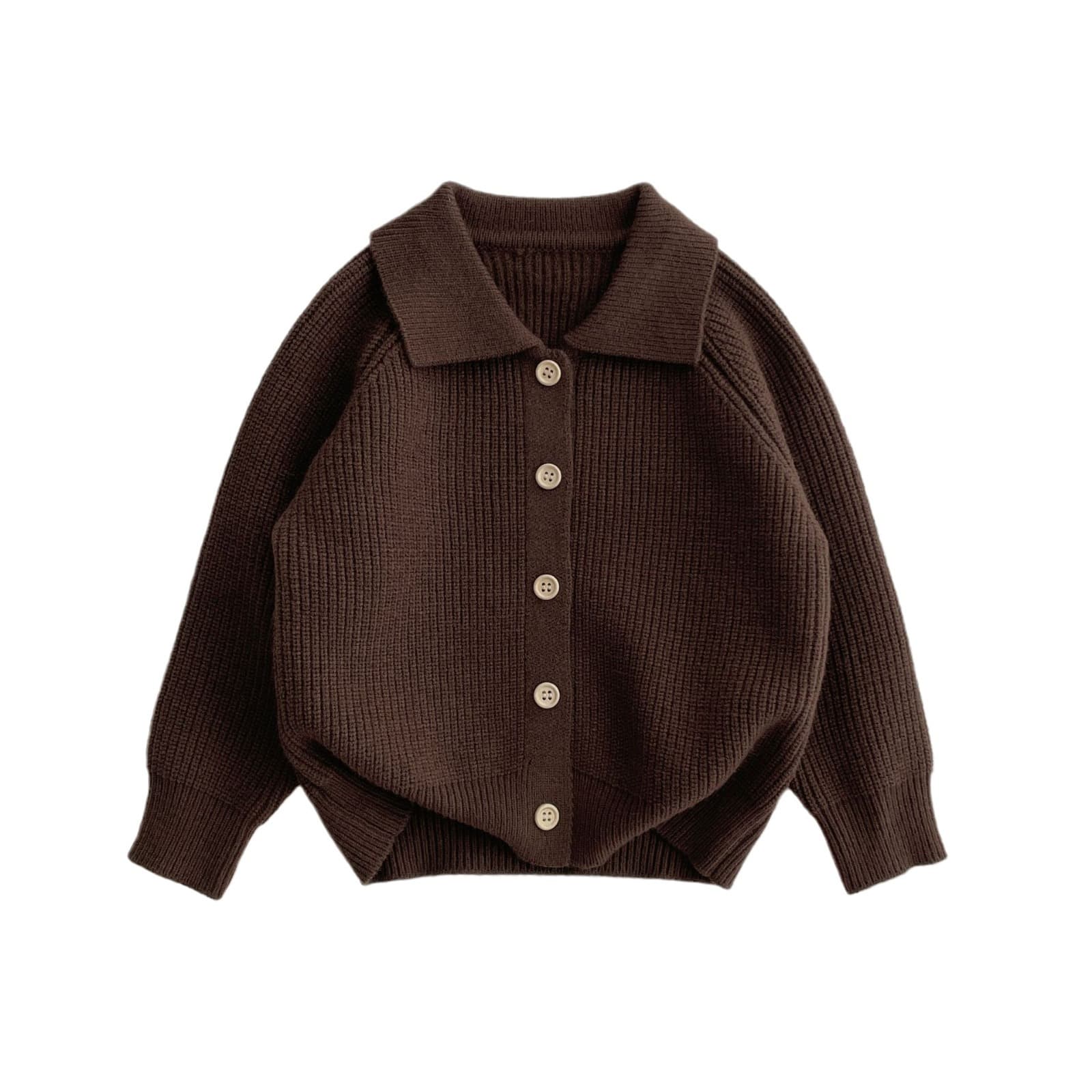 Demi-Season Cardigan Sweater - Solid Color Square Neckline 5