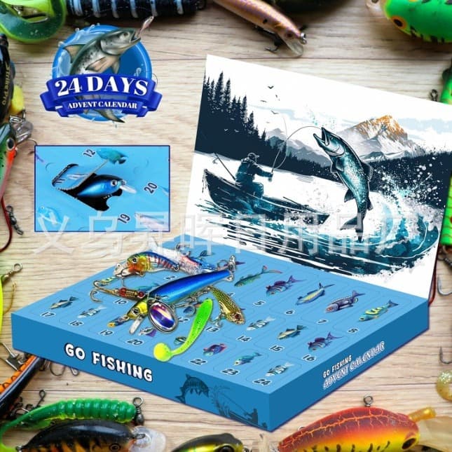 24 Day Christmas Countdown Fish Tackle Set Christmas Blind Box Gift 4