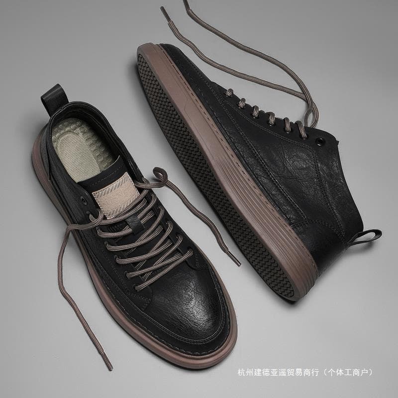 Martin boots men's high-top 2023 new autumn men's casual leather shoes business versatile fashion autumn and winter men's shoes trendy shoes 4