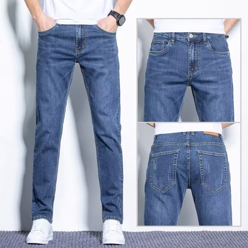 Autumn jeans, fashionable trousers for boys, Korean style, mid rise 2
