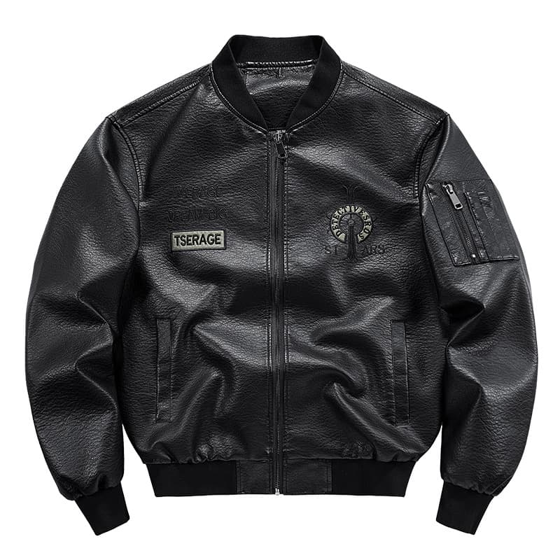 2024 new men's leather jacket new versatile youth handsome leather jacket large size motorcycle jacket leather jacket men's 2