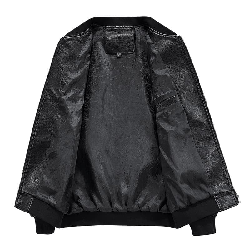 2024 new men's leather jacket new versatile youth handsome leather jacket large size motorcycle jacket leather jacket men's 4