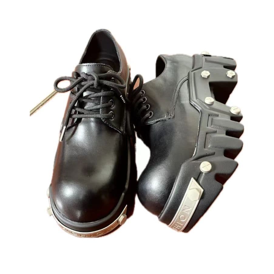 8cm higher low-top bulldozer men's thick-soled large leather shoes British Derby shoes trendy gentleman business 4