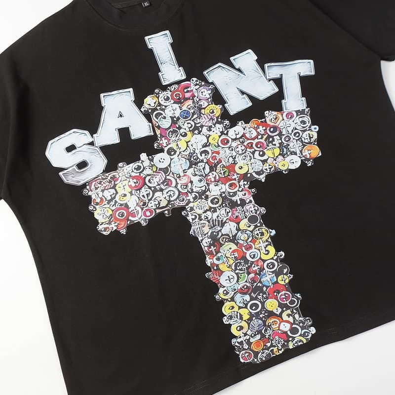 Saint Boxy Fit Cross Print T-Shirt Men 3