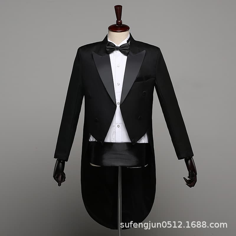 Men's dress black swallow tail clothes Christmas magic performance clothing jazz dress dance competition 3