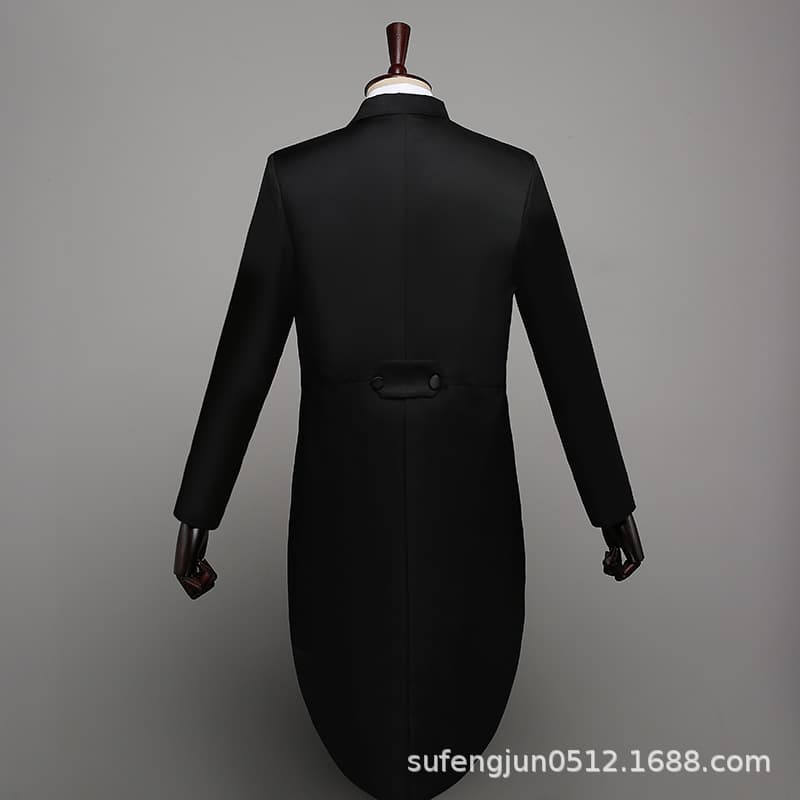 Men's dress black swallow tail clothes Christmas magic performance clothing jazz dress dance competition 4