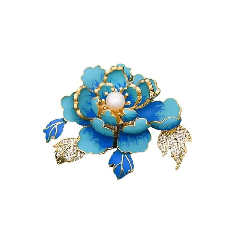 Elegant retro brooch pearl, high-end suit lapel pin, accessory, pin, flowered 5
