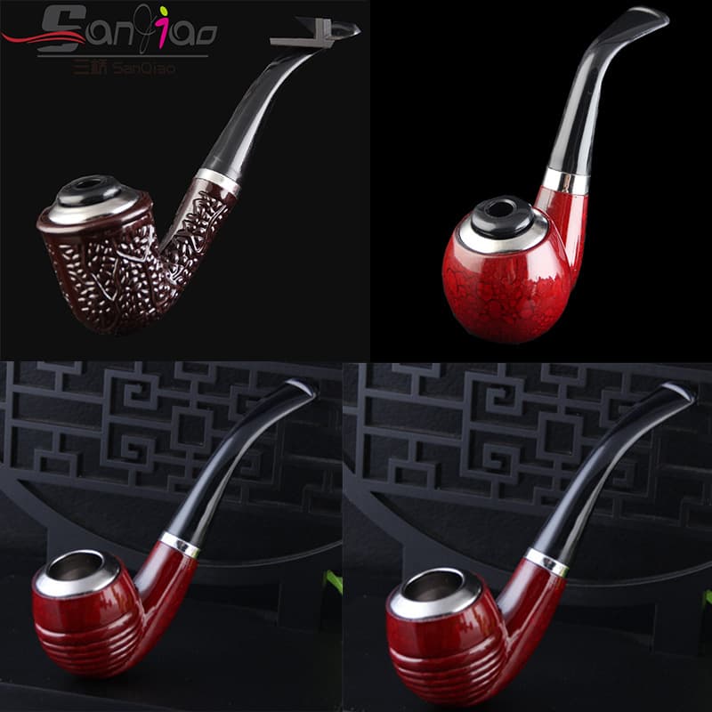 Resin smoke fighting old -style iron pot round cigarette cigarette cigarette dual -use, disassembly washing cycle filter entry -level traditional cigarette bucket 1