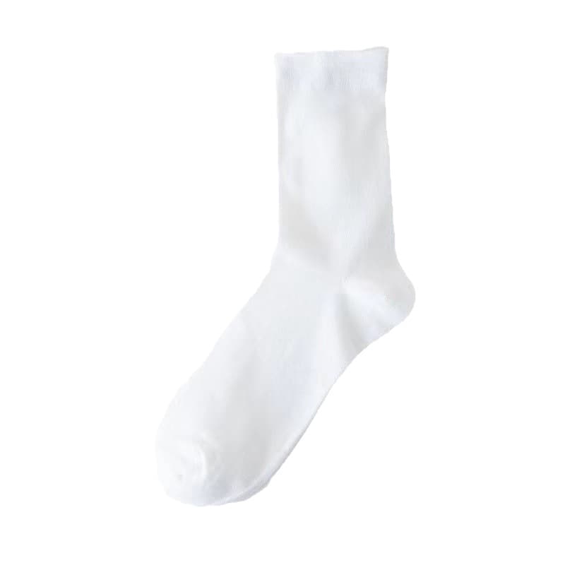 无 Bone anti-pilling socks for women in spring and summer piled socks solid color medium tube cotton socks autumn girls' stockings pine confinement socks 5