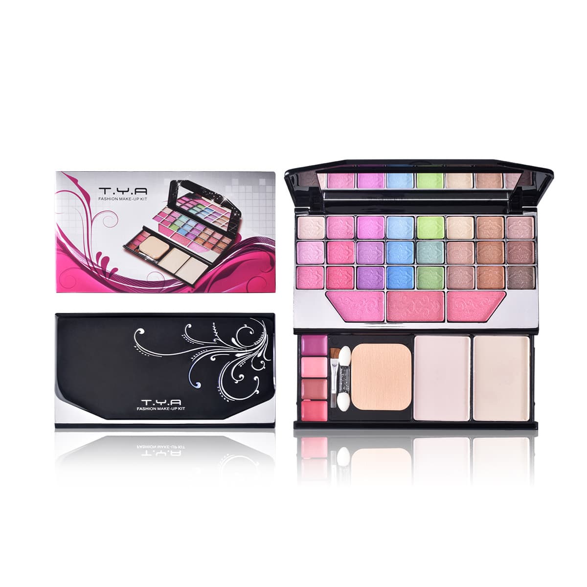 T.Y.A (Cross-border trading), makeup primer, mirror, set, eye shadow, face blush, 33 colors