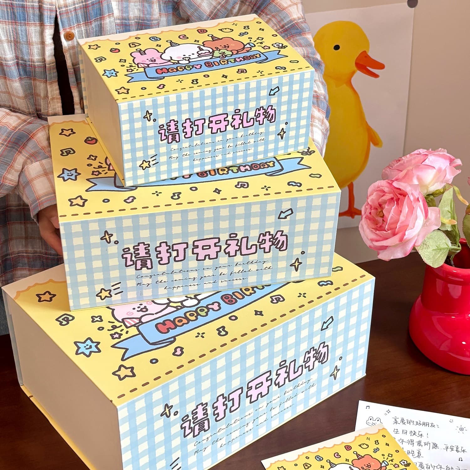 Rectangular big box, bag, brand children's pack, Birthday gift 4