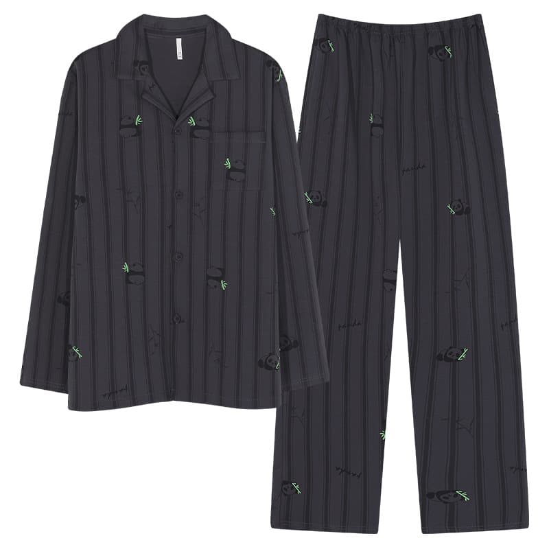 Cotton demi-season pijama, cartoon long-sleeve, set for leisure, oversize, internet celebrity 5