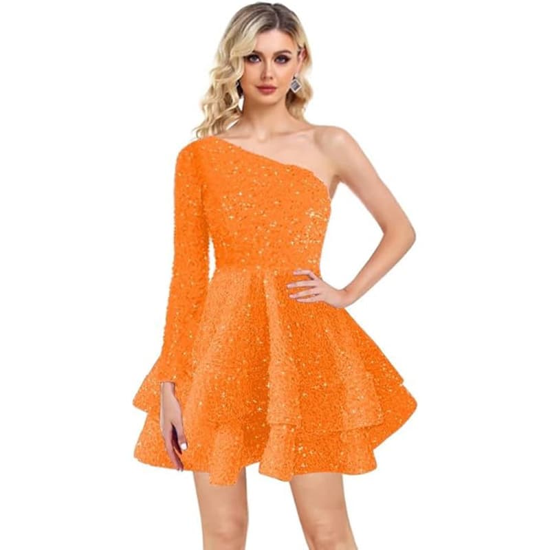 Shiny short sexy evening dress, graduation party 4