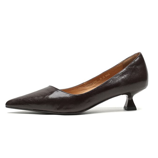 Autumn high heels pointed-toe for work and office, wineglass low-cut heels, work shoes 5