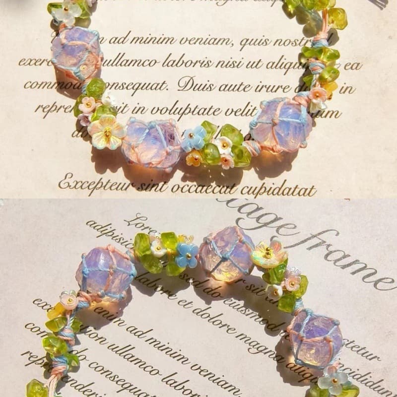 Woven natural water handmade, crystal, natural ore, bracelet 2