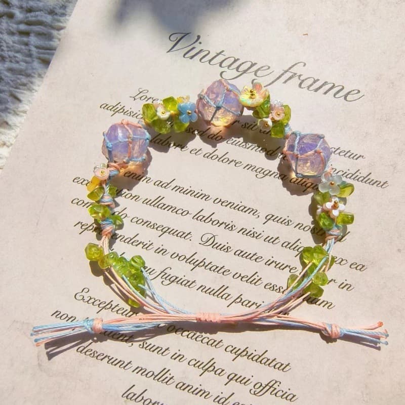 Woven natural water handmade, crystal, natural ore, bracelet 3
