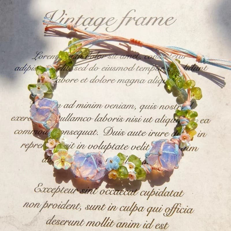 Woven natural water handmade, crystal, natural ore, bracelet 1