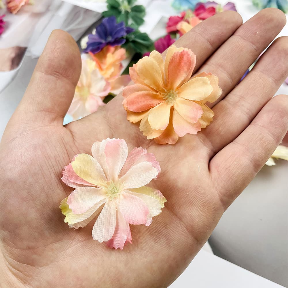 Simulated daisy flower head di plum blossom fake flower handmade headdress dress accessories material package flower umbrella small decoration 2