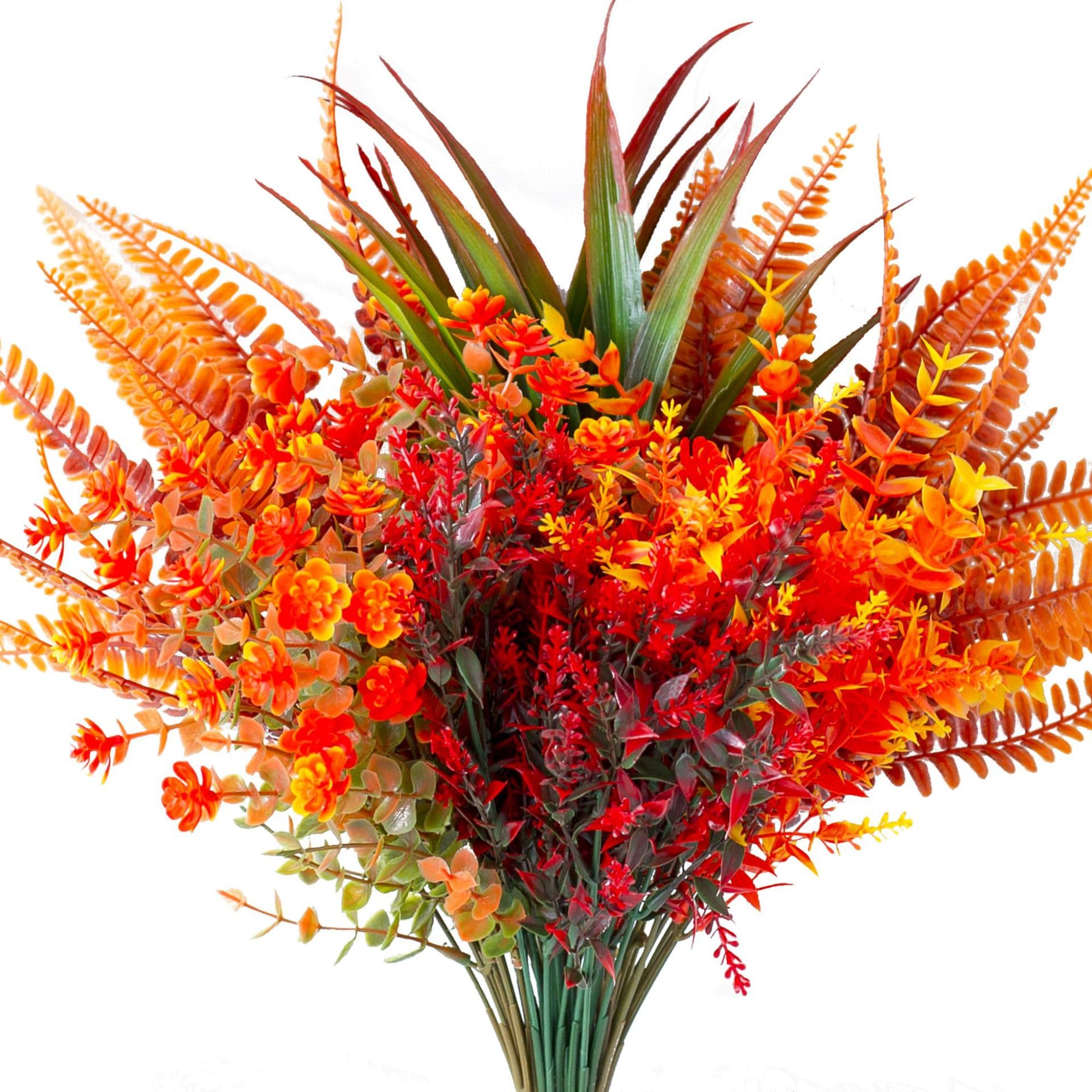 Set of 9 Artificial Autumn Flowers Window Frame Fireplace Garden Home Decor Thanksgiving Autumn Plants 5