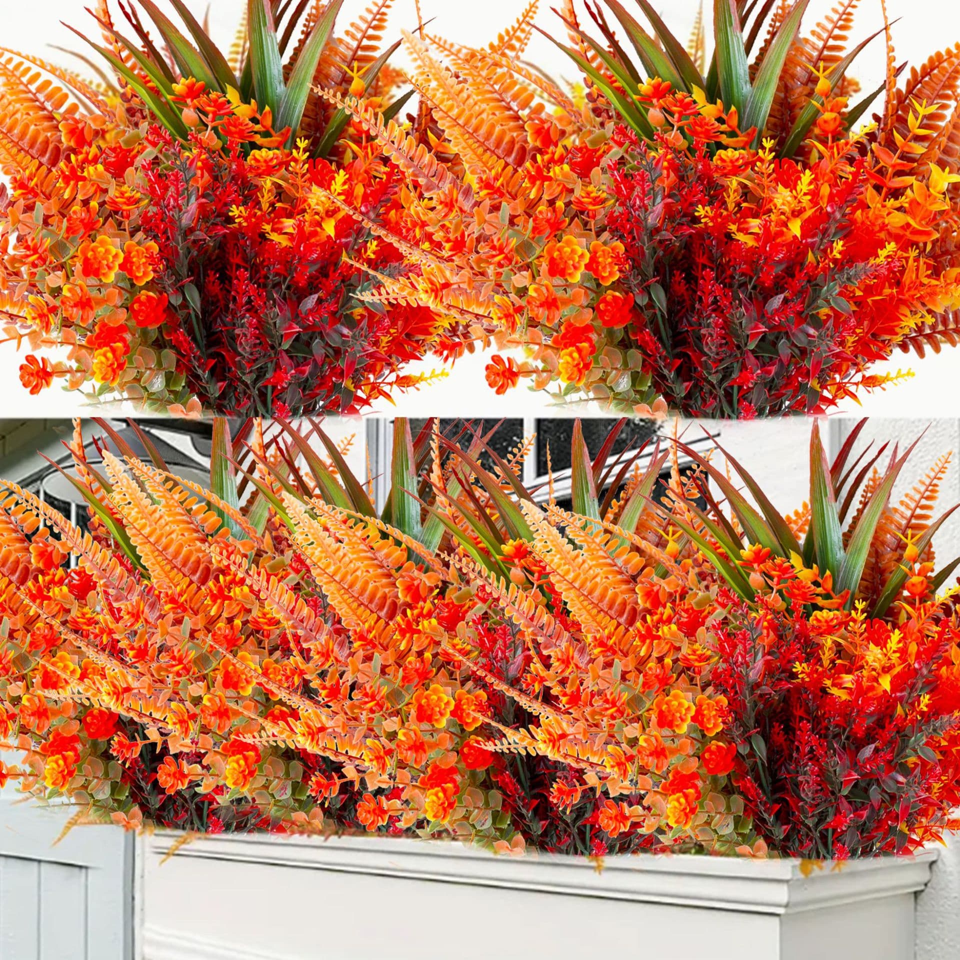 Set of 9 Artificial Autumn Flowers Window Frame Fireplace Garden Home Decor Thanksgiving Autumn Plants