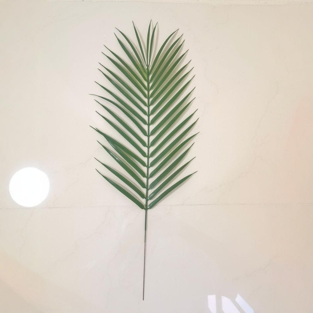Cross -border artificial plant artificial palm leaf single tablet iron tree leaves fake palm -part high -pipe green plant fern jungle 1