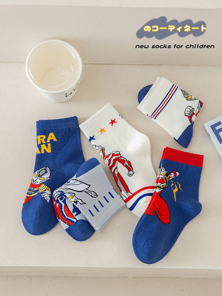 Cartoon cute children's demi-season trend knee socks for students for boys, mid-length 5