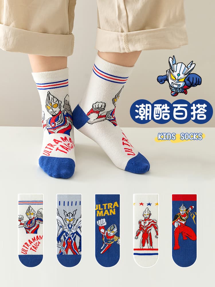 Cartoon cute children's demi-season trend knee socks for students for boys, mid-length 1