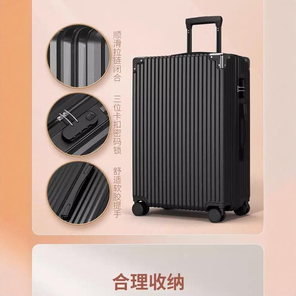 Capacious suitcase, durable box with zipper 4
