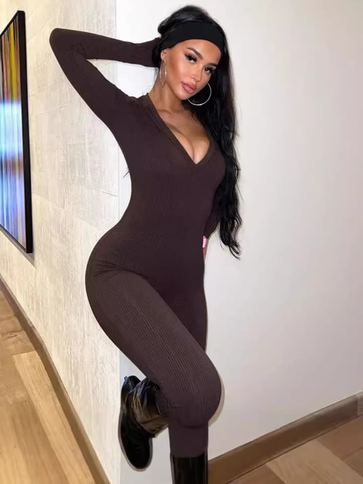 (Cross-border trading), (Wholesale), autumn fashionable solid color sports overall, Aliexpress, slim fit 4