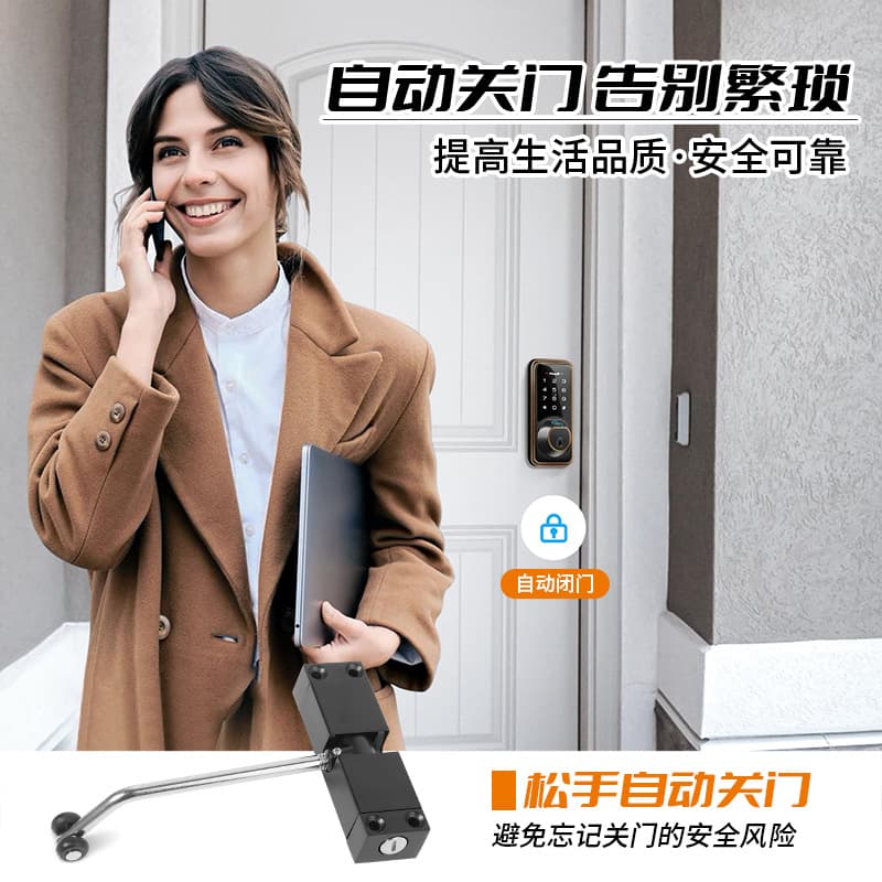 Door closer automatic door closer spring hinge buffer invisible silent door anti-pinch 3