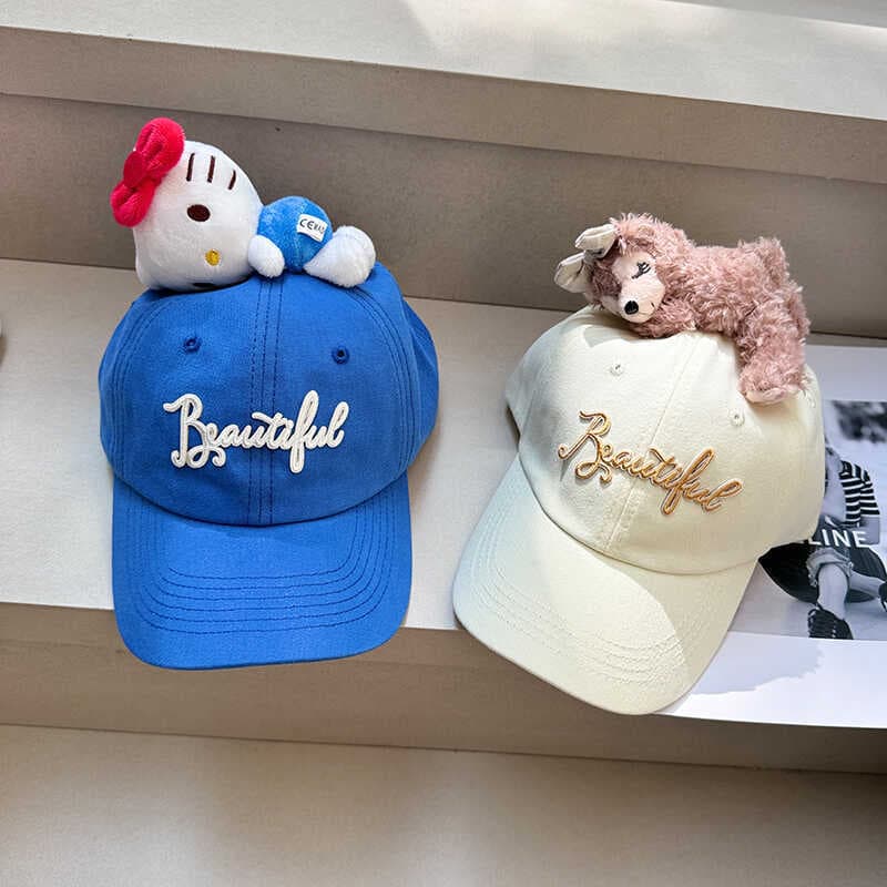 Original zoo parent-child peaked cap solid color curved brim hat cotton baseball cap candy color outing class hat curved brim hat 2