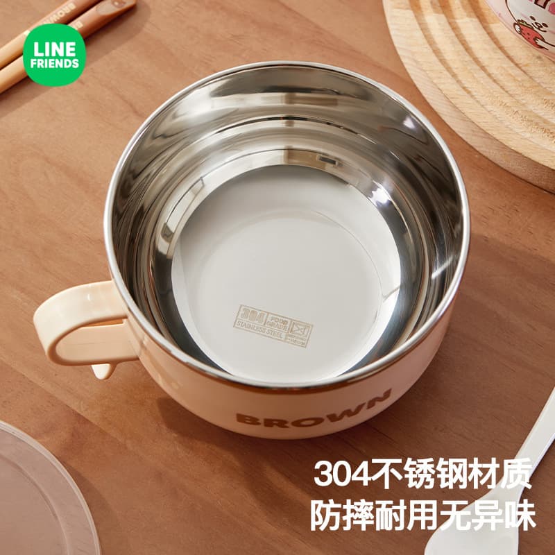 LINE FRIENDS Stainless Steel Ramen Bowl with Lid 4