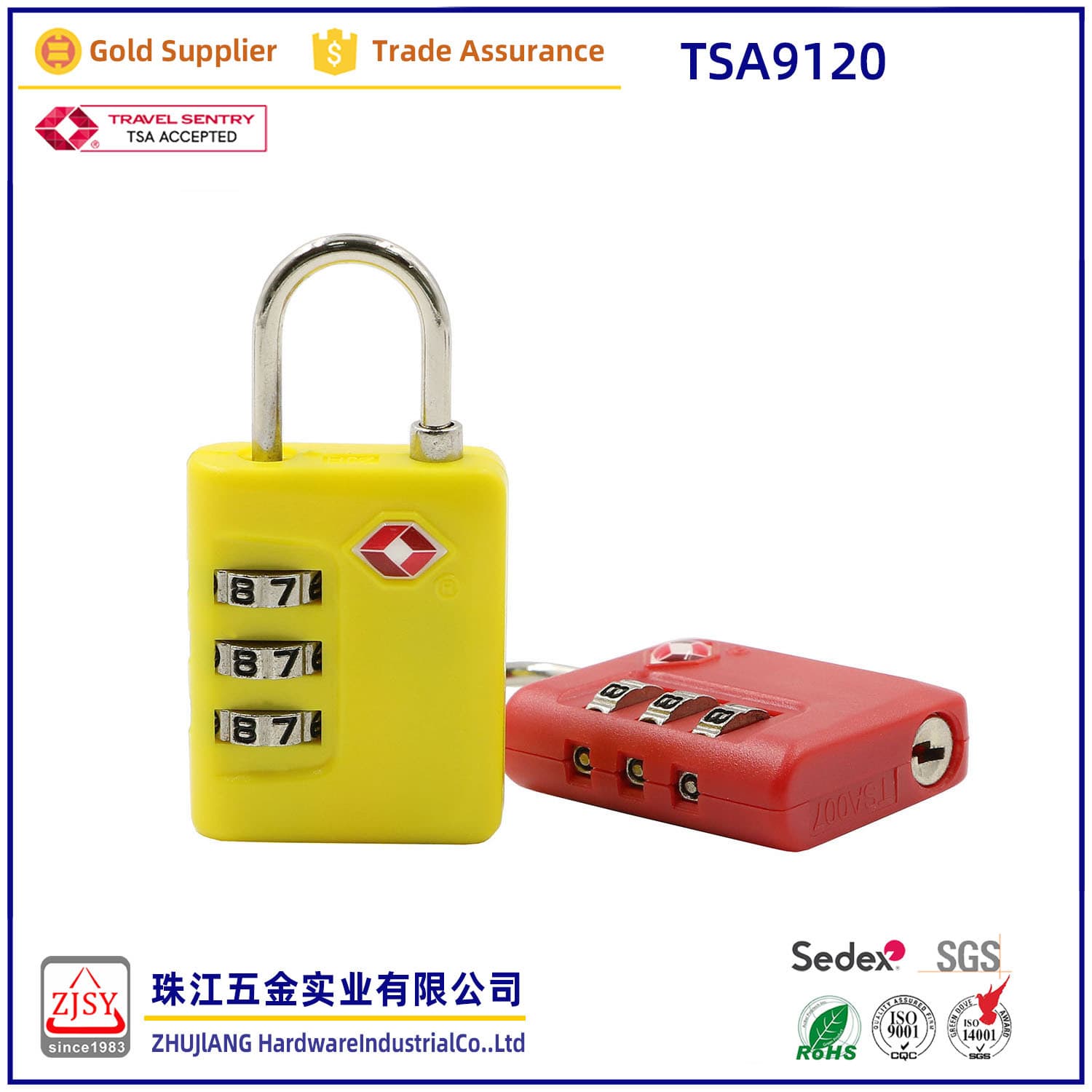 TSA password hanging lock 9120 new password customs lock travel luggage luggage container gym steel wire steel wire rope hanging lock 2