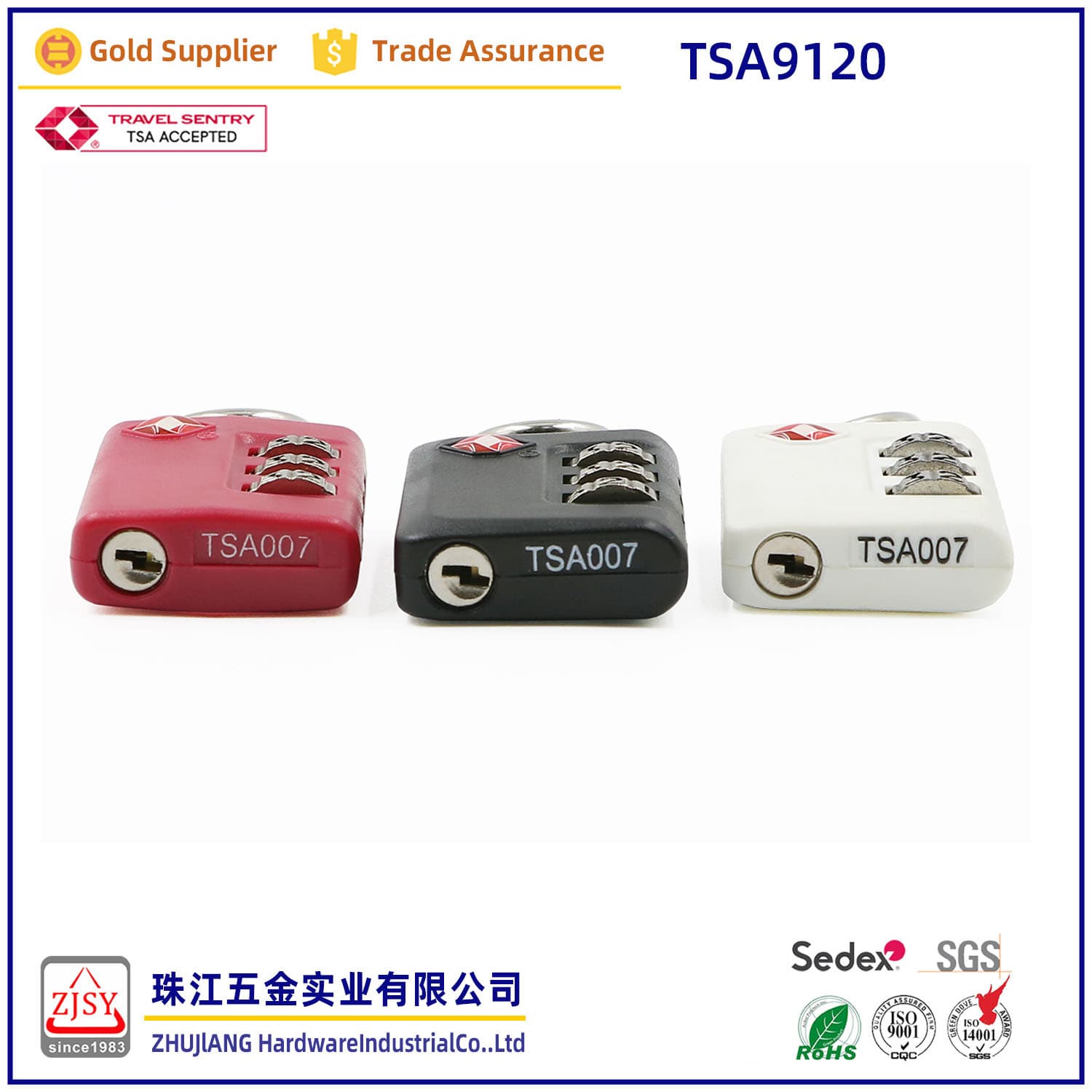 TSA password hanging lock 9120 new password customs lock travel luggage luggage container gym steel wire steel wire rope hanging lock 3