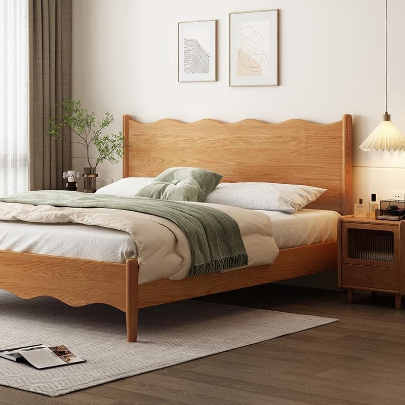 Nordic Real Wood Bed 1.5m/1.8m Modern Simple White 3