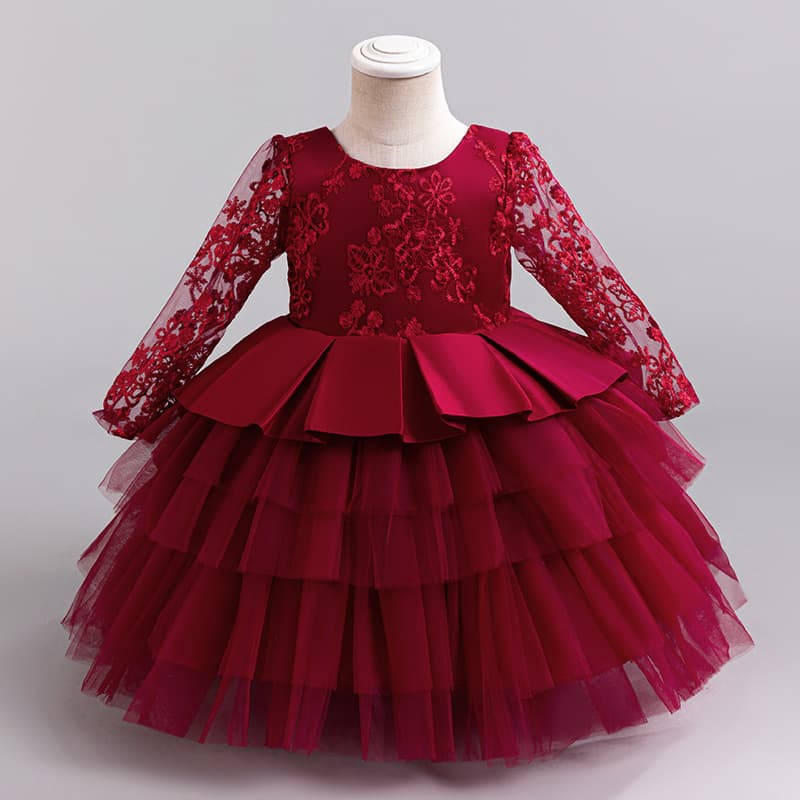 (Cross-border trading), long-sleeve, children's small princess costume, dress with bow, skirt 2