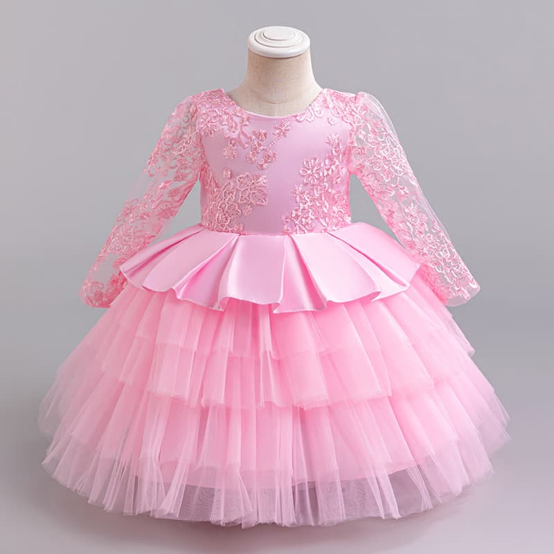(Cross-border trading), long-sleeve, children's small princess costume, dress with bow, skirt