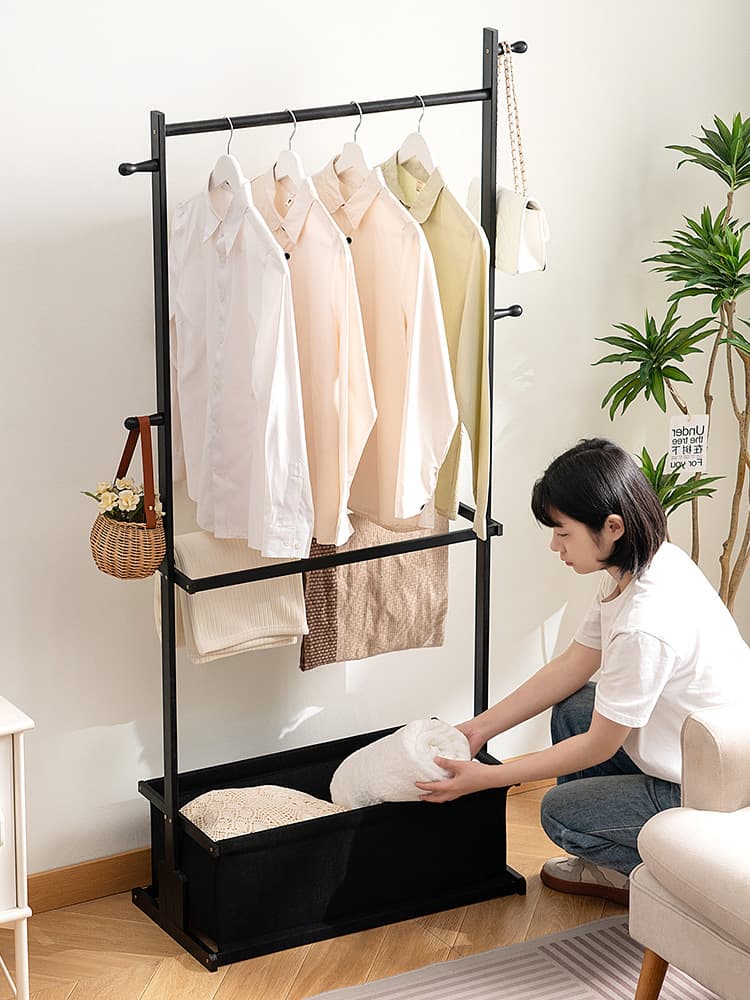 T -hanging rack floor -type cloak rack bedroom bedside bedside bedside -off clothes artifact wardrobe setting shelf to dry 2